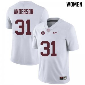 NCAA Women's Alabama Crimson Tide #31 Keaton Anderson Stitched College Nike Authentic White Football Jersey RR17H84JN